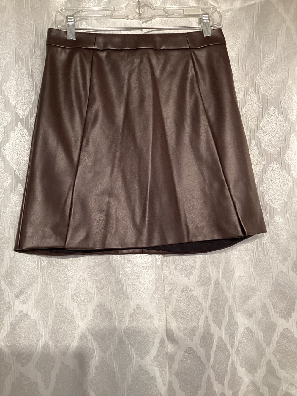 Banana Republic Faux Leather A-Line Skirt in Dark Brown